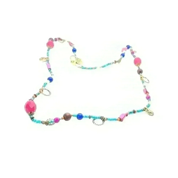 Premier Designs Chunky Bead Necklace Mixed Materials 38" - Picture 1 of 5